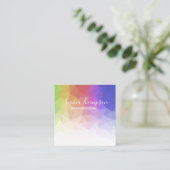 Moderne farbige Regenbogen-Polygonal - Visitenkart Quadratische Visitenkarte (Stehend Vorderseite)