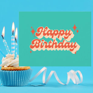 Moderne Farbige Retro-Feier Lustiger Geburtstag Postkarte