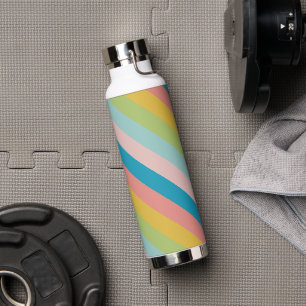 Moderne Farbige Retro-Streifen Hintergrund Trinkflasche