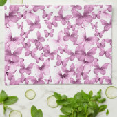Moderne Farbige Rosa Schmetterlinge Geschirrtuch (Gefaltet)