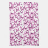 Moderne Farbige Rosa Schmetterlinge Geschirrtuch (Vertikal)