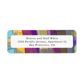 Moderne farbige Rücksendeetiketten (Vorne)