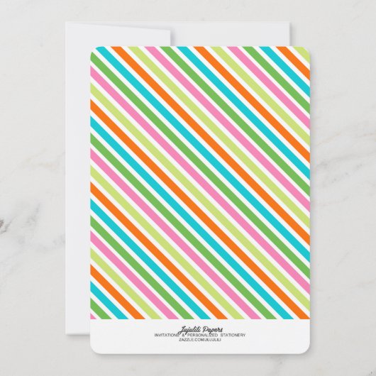 Moderne farbige Silvester-Party Einladung (Rückseite)