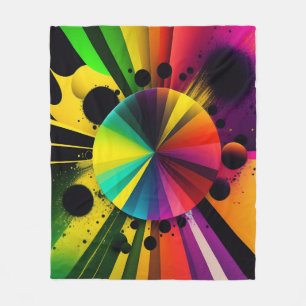 Moderne farbige Strahlen 3D Abstrakt Geometrie Fleecedecke