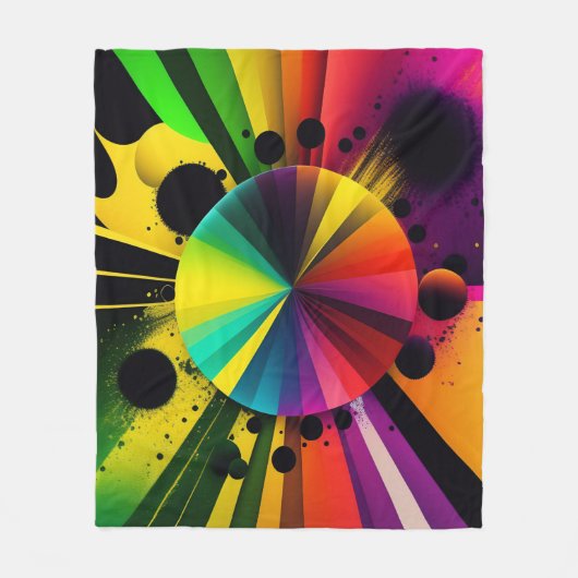 Moderne farbige Strahlen 3D Abstrakt Geometrie Fleecedecke (Vorderseite)