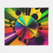 Moderne farbige Strahlen 3D Abstrakt Geometrie Fleecedecke (Vorderseite (Horizontal))