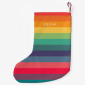 Moderne, farbige Streifen Kleiner Weihnachtsstrumpf (Rückseite)