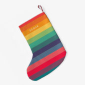 Moderne, farbige Streifen Kleiner Weihnachtsstrumpf (Rückseite (Hängend))