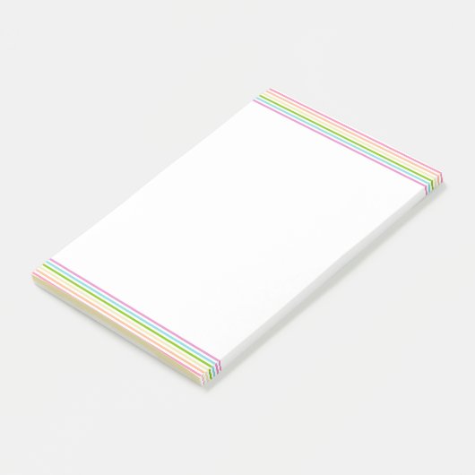 Moderne farbige Streifen Vorlage Rosa Gelb Blau Post-it Klebezettel (angewinkelt)