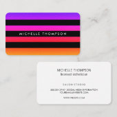 Moderne farbige Textur mit schwarzen Streifen Visitenkarte (Vorne/Hinten)