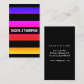 Moderne farbige Textur mit schwarzen Streifen Visitenkarte (Vorne/Hinten)