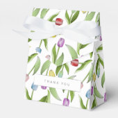 Moderne farbige Tulip-Blume Danke Party Geschenkschachtel (Vorderseite)