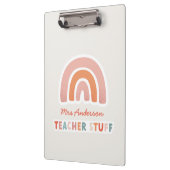 Moderne, farbige Typografie Regenbogenlehrer Klemmbrett (Links)