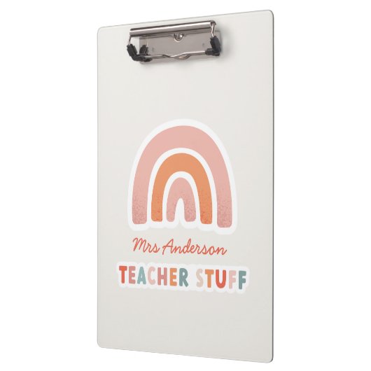 Moderne, farbige Typografie Regenbogenlehrer Klemmbrett (Links)