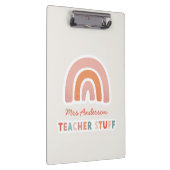 Moderne, farbige Typografie Regenbogenlehrer Klemmbrett (Rechts)