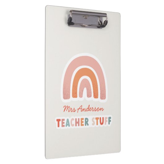 Moderne, farbige Typografie Regenbogenlehrer Klemmbrett (Rechts)