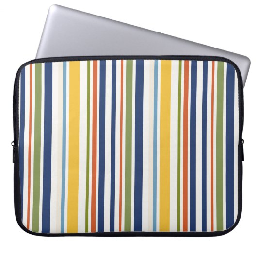Moderne farbige vertikale Streifenmuster Laptopschutzhülle (Vorderseite)