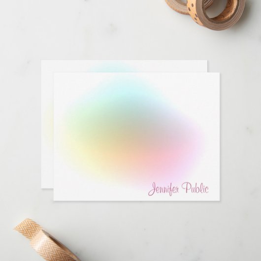 Moderne farbige Vorlage Handgeschriebenes Skript o (Vorderseite/Rückseite Beispiel)