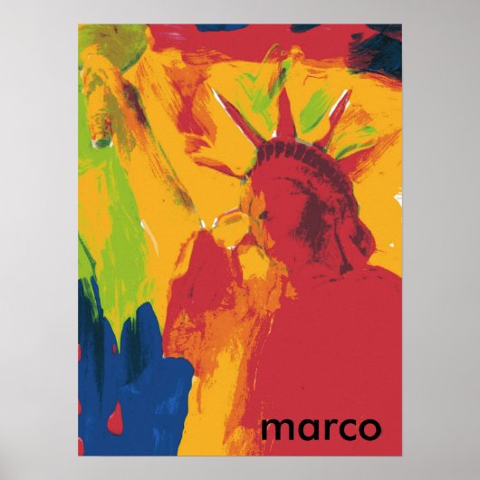 Moderne farbige Wasserfarbe Lady Liberty Poster (Vorne)