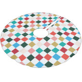 Moderne farbige Weihnachtsfeier an der Tafel Polyester Weihnachtsbaumdecke (Schrägansicht)