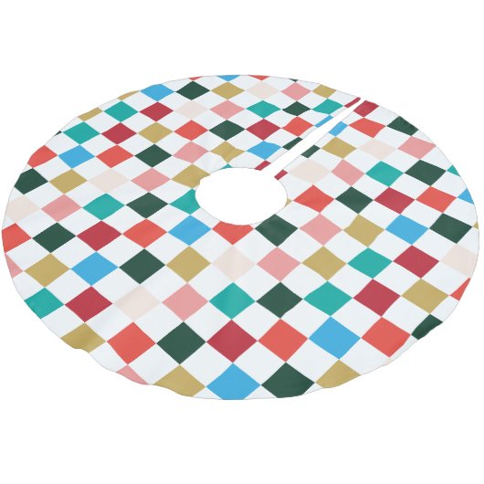 Moderne farbige Weihnachtsfeier an der Tafel Polyester Weihnachtsbaumdecke (Schrägansicht)