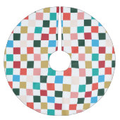 Moderne farbige Weihnachtsfeier an der Tafel Polyester Weihnachtsbaumdecke (Vorderseite)