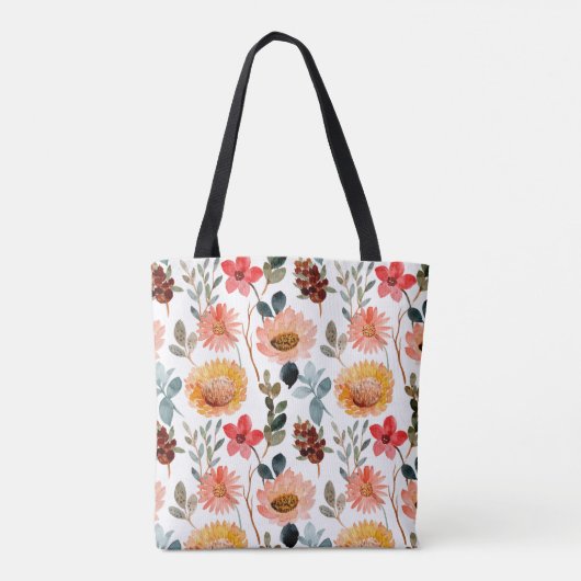 Moderne farbige Wildblume Tasche (Rückseite)