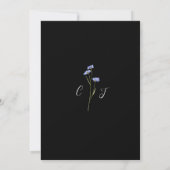 Moderne farbige Wildblumen auf schwarz Einladung (Rückseite)