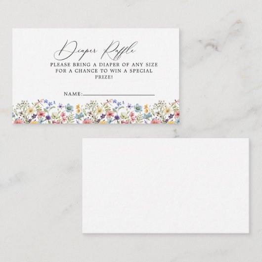 Moderne farbige Wildblumen Blumenschlacker Begleitkarte (Vorne/Hinten)