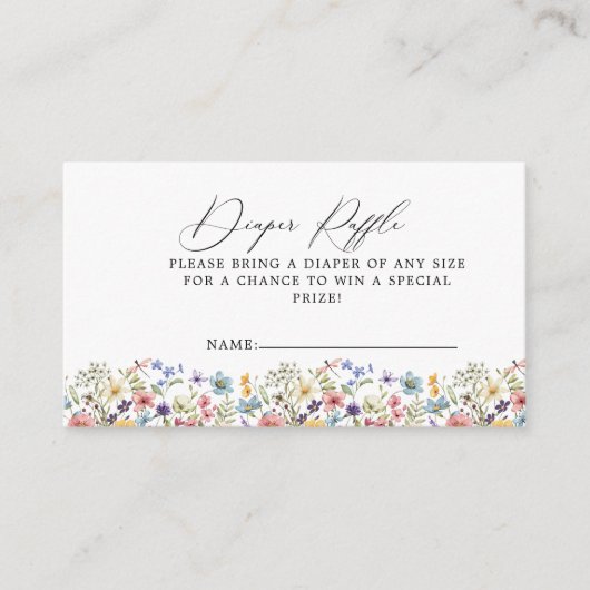 Moderne farbige Wildblumen Blumenschlacker Begleitkarte (Vorderseite)