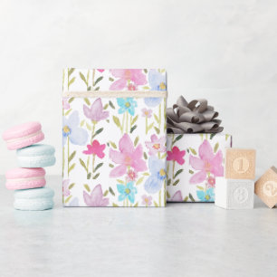 Moderne farbige Wildblumen Geschenkpapier