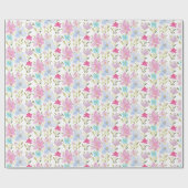 Moderne farbige Wildblumen Geschenkpapier (Flach)