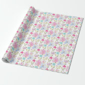 Moderne farbige Wildblumen Geschenkpapier (Ungerollt)