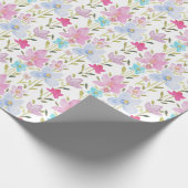 Moderne farbige Wildblumen Geschenkpapier (Ecke)