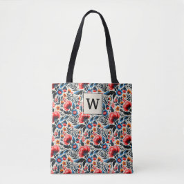 Moderne farbige Wildblumen mit benutzerdefiniertem Tasche
