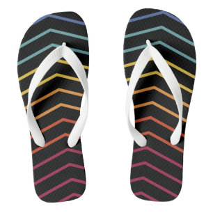 Moderne farbige Zickzack-Muster Flip Flops Badesandalen
