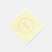 Moderne Farbkalligraphie aus Gold und Creme Schlic Serviette (Ecke)