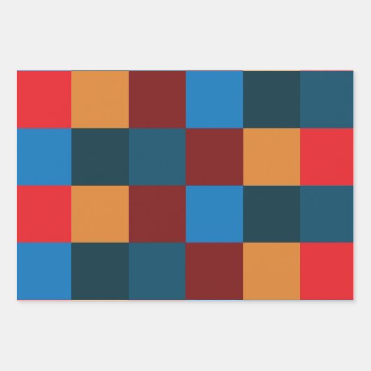 Moderne Farbkarton Geschenkpapier Set (Vorderseite)