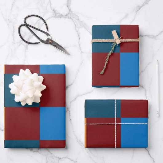 Moderne Farbkarton Geschenkpapier Set (Vorderseite)