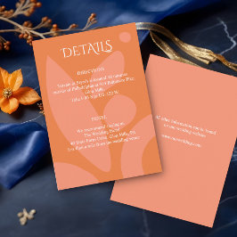 Moderne Farbkollektion, Hochzeitdetails Begleitkarte