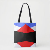 Moderne Farbkombination Rot & Blau & Schwarz & Wei Tasche (Vorderseite)