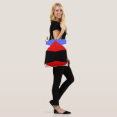 Moderne Farbkombination Rot & Blau & Schwarz & Wei Tasche (Am Model)