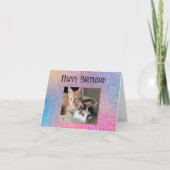 Moderne Farbkombination von Foto-Text | Happy Birt Karte (Vorderseite)