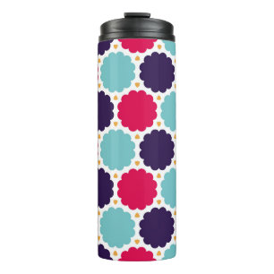  moderne, farblose Geometrie-Wolkenmuster,  Thermosbecher