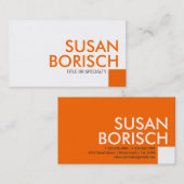 Moderne FarbMinimalistische weiße orange Visitenkarte (Vorne/Hinten)