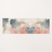 Moderne Farbpalette Abstrakt Monogram Yogamatte (Vorderseite (Horizontal))