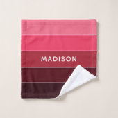 Moderne Farbpinken - Personalisierter Name Badhandtuch Set (Waschlappen)