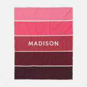 Moderne Farbpinken - Personalisierter Name Fleecedecke (Vorderseite)