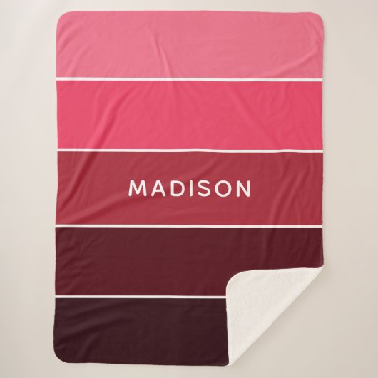 Moderne Farbpinken - Personalisierter Name Sherpadecke (Vorderseite)