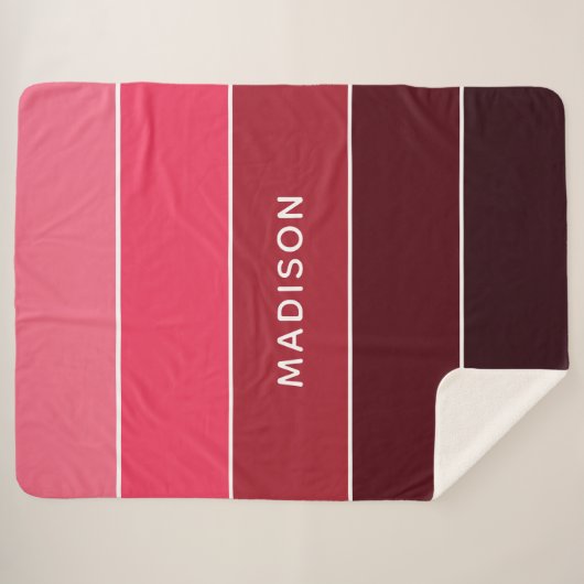 Moderne Farbpinken - Personalisierter Name Sherpadecke (Vorderseite (Horizontal))